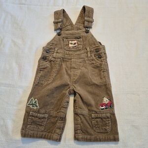 Vintage Buster Brown boys 3-6 months corduroy overalls embroidered VGUC